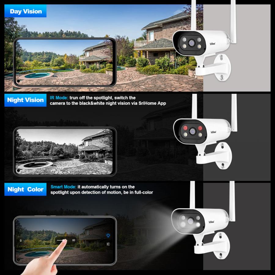 SRIHOME 2MP 8-CHANNEL WIRELESS VIDEO RECORDER WITH 4 IP CAMERAS