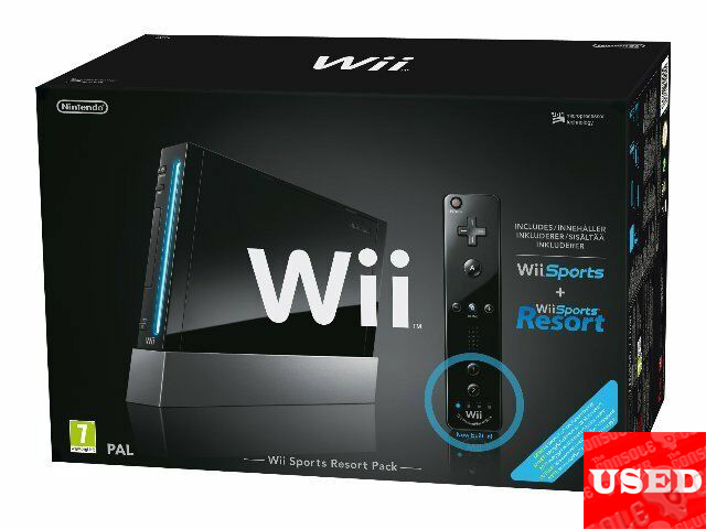Nintendo Wii Black + Motion Plus + Wii Sports/Resort USED