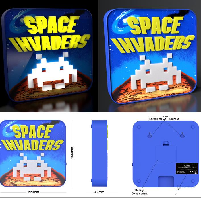 Numskull Official Space Invaders 3D Lamp