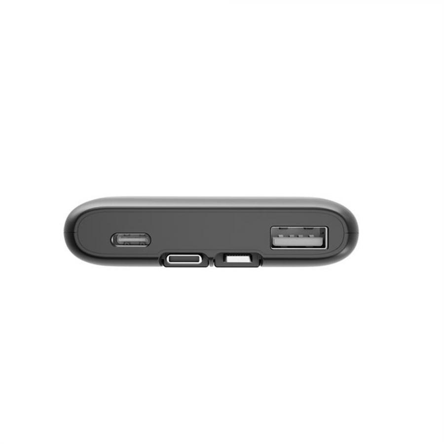 ENERGENIE 20W FAST CHARGING POWER BANK WITH INTEGRATED CABLES 10000 MAH BLACK