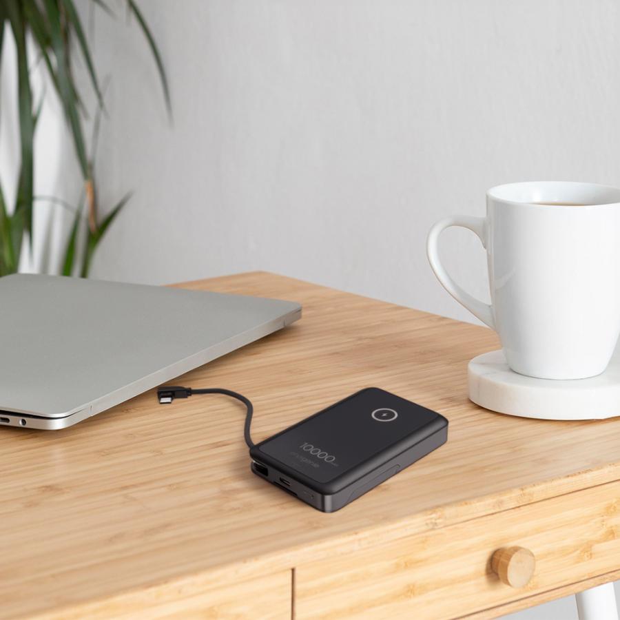 ENERGENIE 15W MAGNETIC WIRELESS POWERBANK WITH INTEGRATED STAND 10000 MAH BLACK