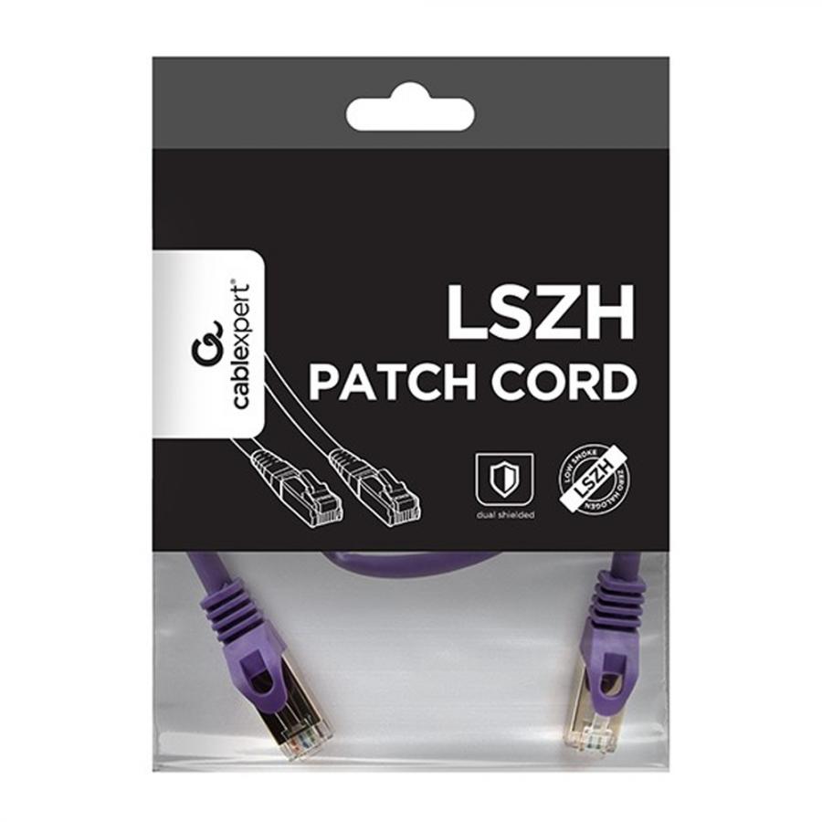 CABLEXPERT S/FTP Cat. 6A LSZH PATCH CORD PURPLE 0.5M