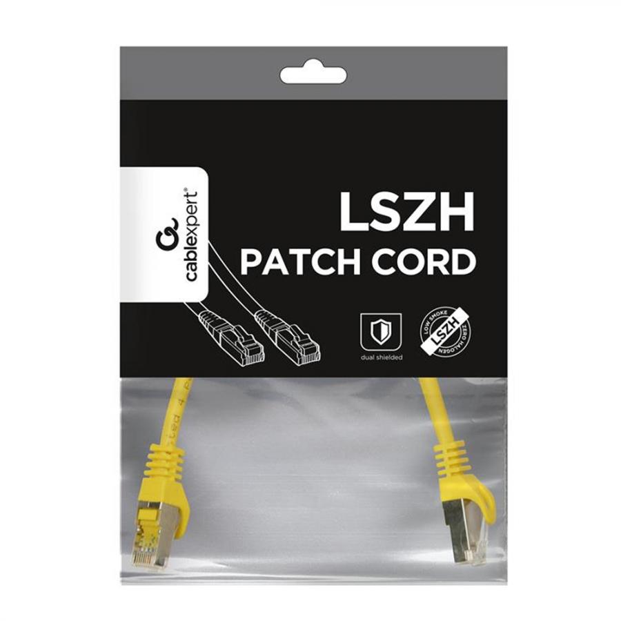 CABLEXPERT S/FTP Cat. 6A LSZH PATCH CORD YELLOW 0.25M