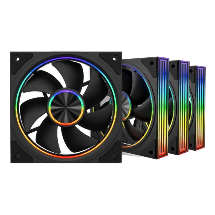 ARMAGGEDDON ARGB PC FAN KIT 8000 PWM 120-V REVERSE BLACK