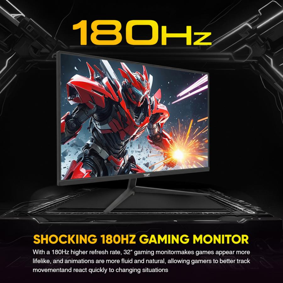 ARMAGGEDDON 32' 2K WQHD MONITOR PIXXEL+ 180HZ AMD FREE SYNC BLACK
