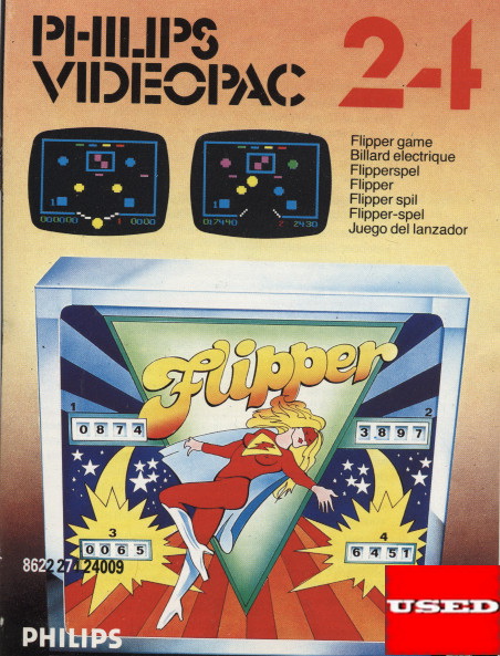 Philips Videopac 24 Flipper Game Philips G7000 USED