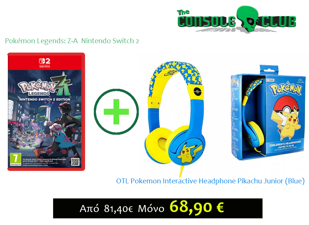 Pokémon Legends: Z-A Nintendo Switch 2 NEW + OTL Pokemon Interactive Headphone Pikachu Junior (Blue) (PK0759)