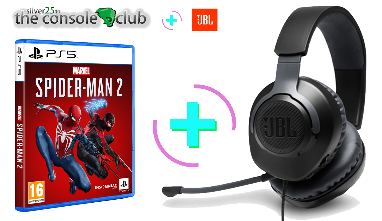 --------Spider-Man  2  PS5 NEW    + JBL Quantum 100, Over-Ear Wired Gaming Headset (Black)--------