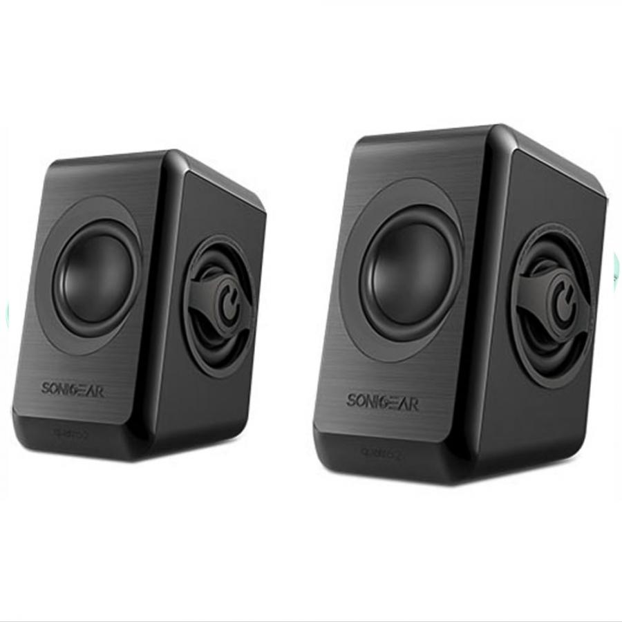 SONIC GEARS USB POWERED QUAD BASS SPEAKERS 2,0 BLACK COOL GREΥ