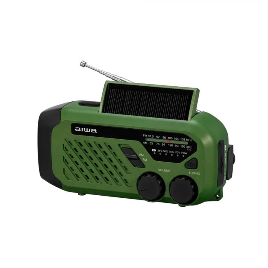 AIWA PORTABLE EMERGENCY RADIO WITH AM/FM RECEPTION GREEN
