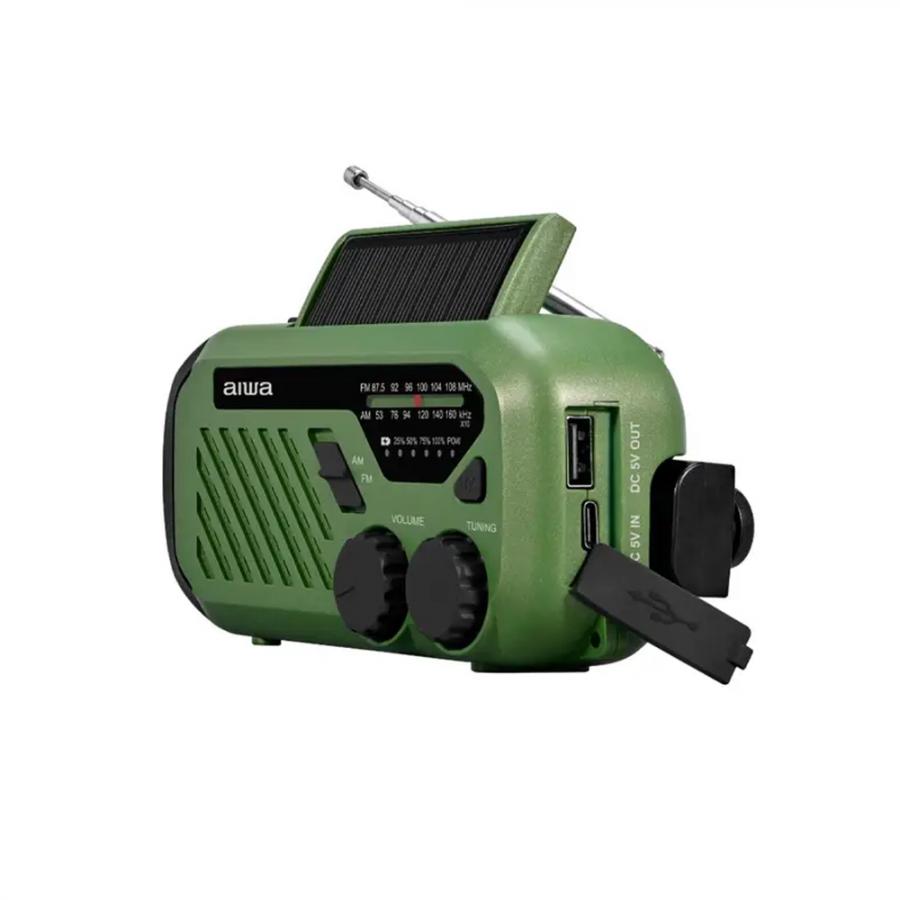 AIWA PORTABLE EMERGENCY RADIO WITH AM/FM RECEPTION GREEN