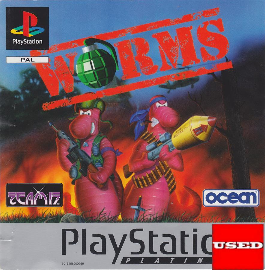 Worms (Platinum) PSX USED  (No Front Cover/No Manual/Damaged Case)