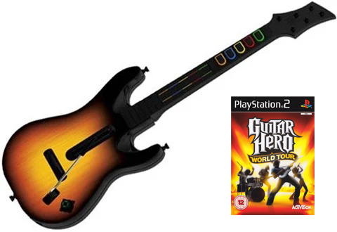 Guitar Hero World Tour Bundle PS2 USED (Game + Guitar) UNBOXED