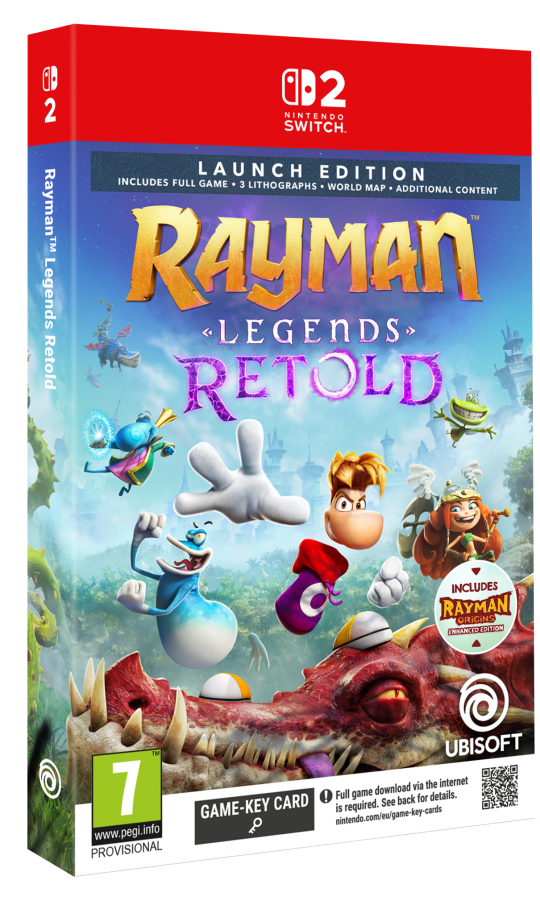 Rayman Legends Retold Launch Edition Nintendo Switch 2 NEW (GAME KEY CARD)