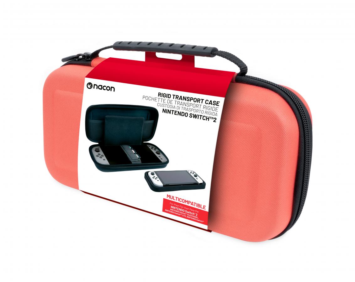 Nacon  Travel Pouch Rigid Transport Case  For Nintendo Switch 2 Red   ( MultiCompatible w/all Switch models)