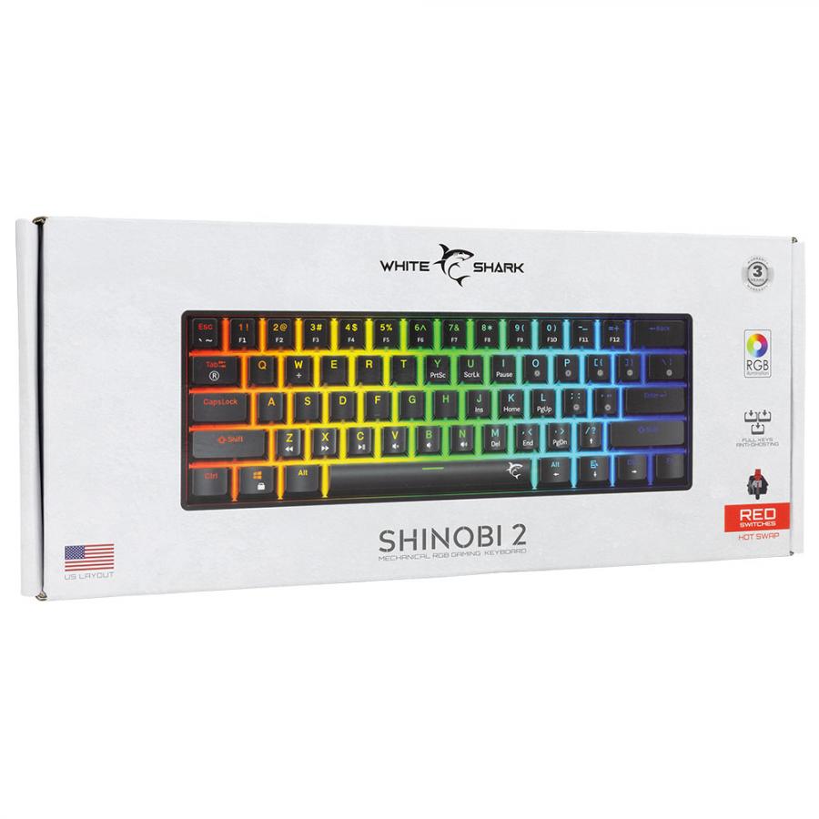 WHITE SHARK MECHANICAL KEYBOARD RED SWITCH GK-004111 BLACK