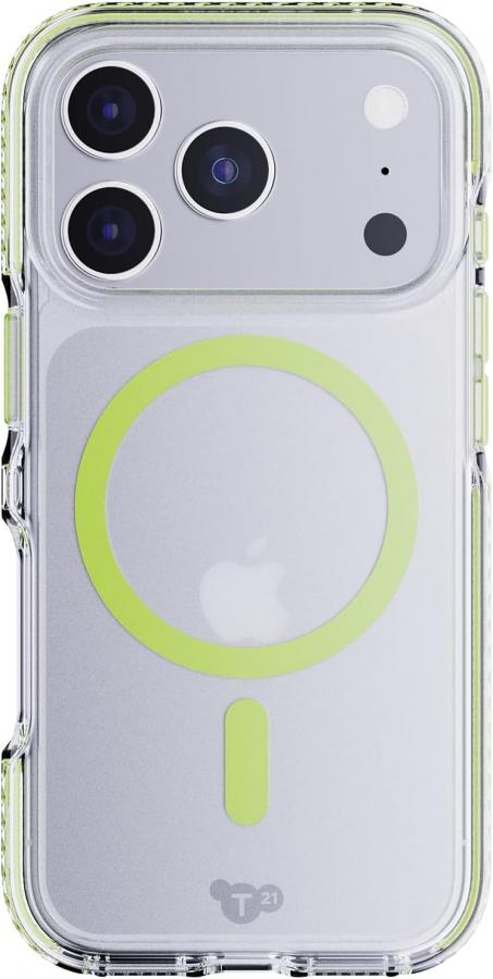 TECH21 IPHONE 17 PRO CASE (T21-11396) EVOCRYSTAL W/MAGSAFE CLEAR/GLOW GREEN