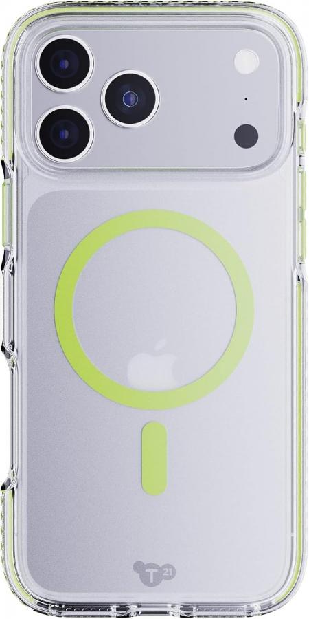 TECH21 IPHONE 17 PRO MAX CASE (T21-11429) EVOCRYSTAL W/MAGSAFE CLEAR/GLOW GREEN