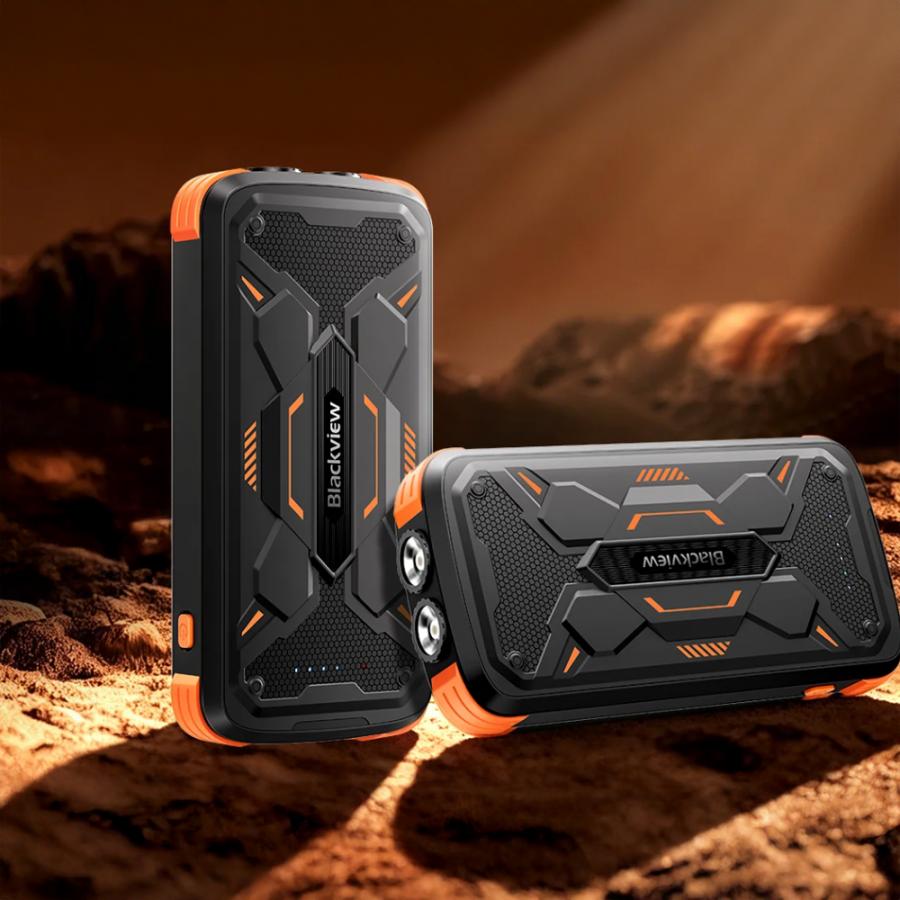 BLACKVIEW POWERBANK 20000MAH 74W WITH BUILT-IN CABLES BLACK ORANGE