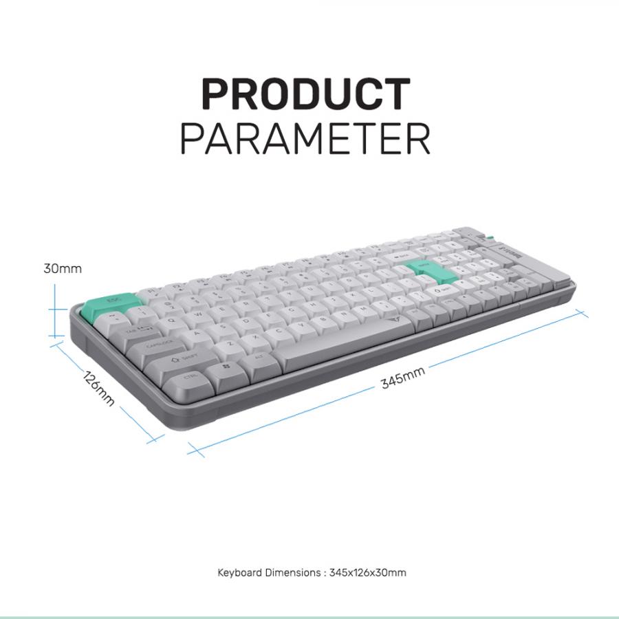 ALCATROZ BT5.3/2.4G MULTI-DEVICE RECHARGEABLE KEYBOARD TETRIZ AIR 3 WINTER WHITE