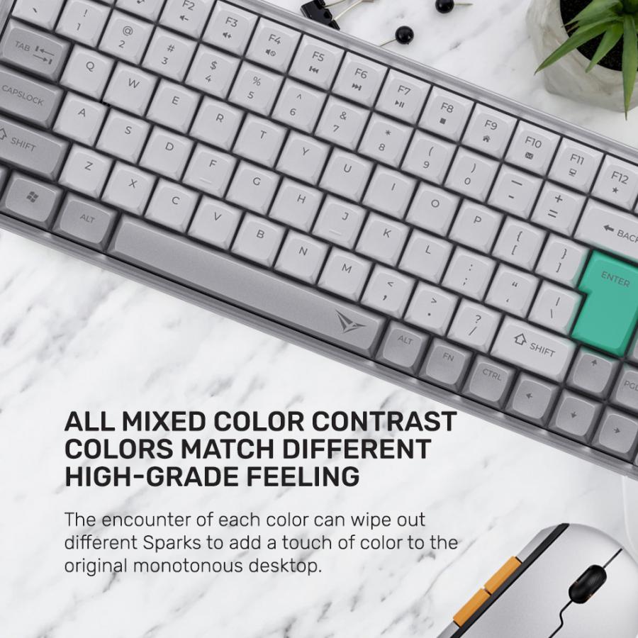 ALCATROZ BT5.3/2.4G MULTI-DEVICE RECHARGEABLE KEYBOARD & MOUSE TETRIZ AIR 300C WINTER WHITE