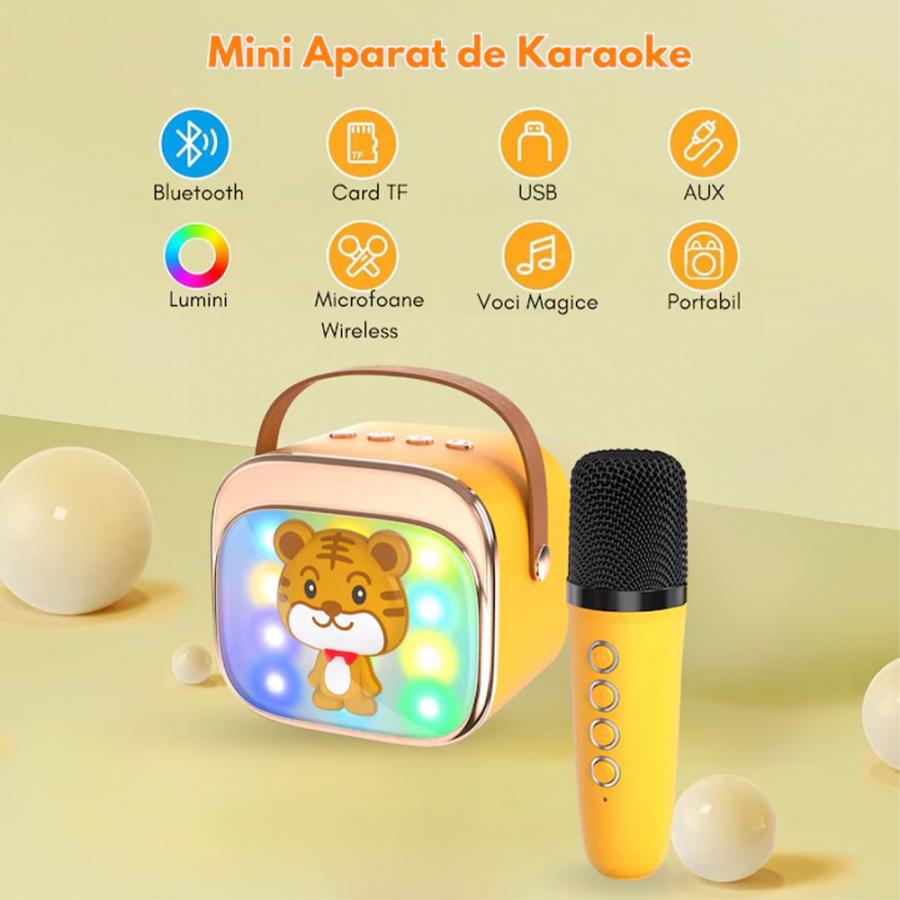 LAMTECH BT5.4 RGB KID KARAOKE SPEAKER YELLOW WITH MIC TIGRONIE