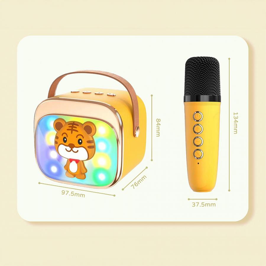 LAMTECH BT5.4 RGB KID KARAOKE SPEAKER YELLOW WITH MIC TIGRONIE
