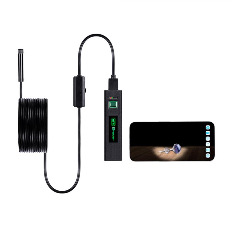 TRACER ENDOSCOPE 8MM LED WIFI CAMERA HARDWIRE 5M BLACK