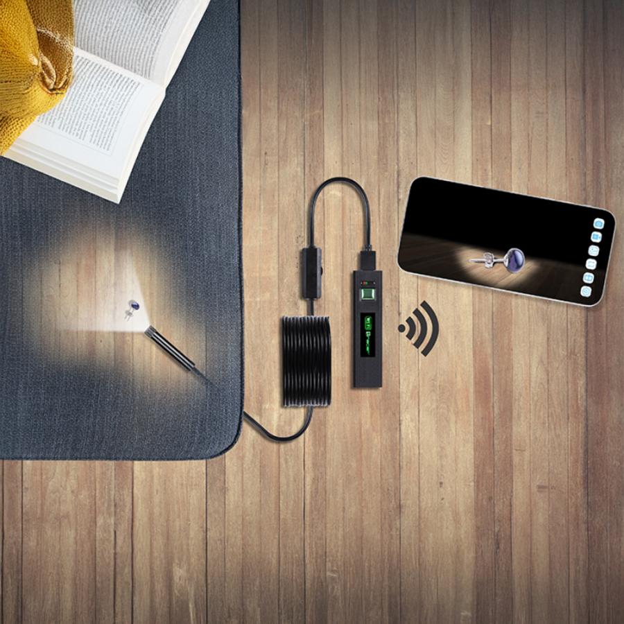 TRACER ENDOSCOPE 8MM LED WIFI CAMERA HARDWIRE 5M BLACK