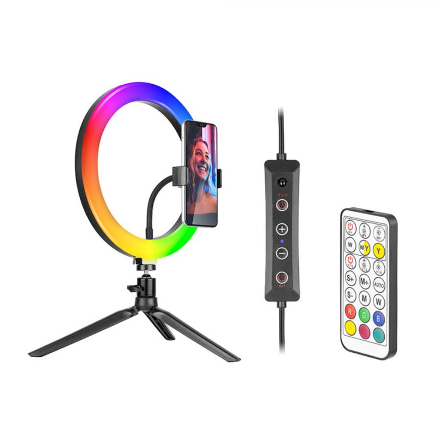 TRACER RGB RING LAMP 26CM WITH 9CM TRIPOD BLACK