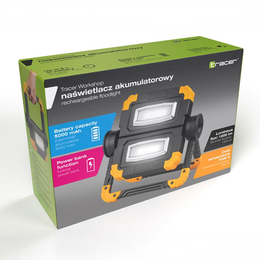 TRACER BATTERY-POWERED WORKSHOP 20W FLOODLIGHT