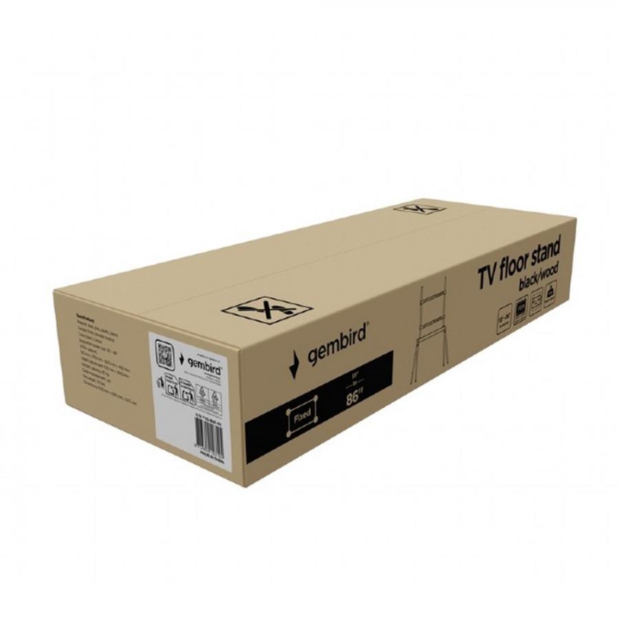 GEMBIRD TV FLOOR STAND 55'-86' BLACK/WOOD MAX VESA 600x400