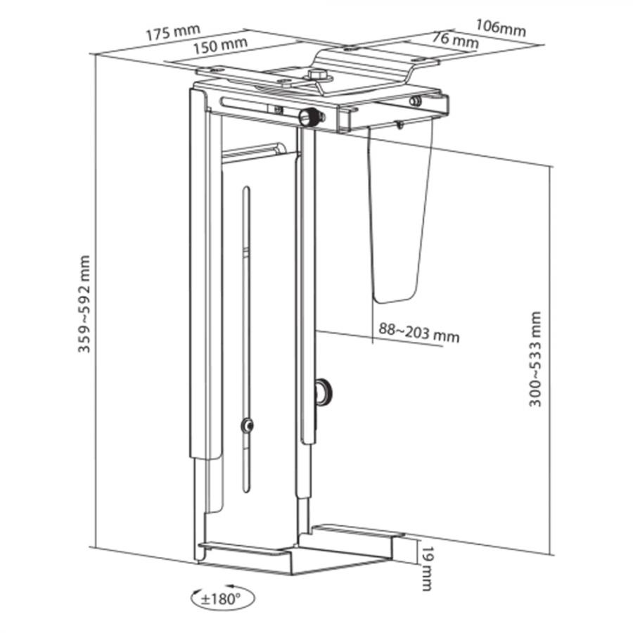 SBOX PC CASE MOUNT BLACK