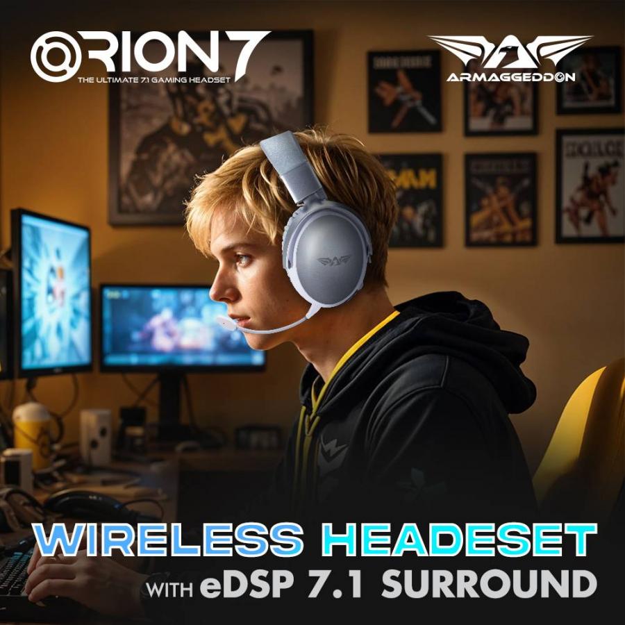 ARMAGGEDDON eDSP 7.1 SURROUND QUAD-MODE WIRELESS HEADSET ORION 7 DUNE