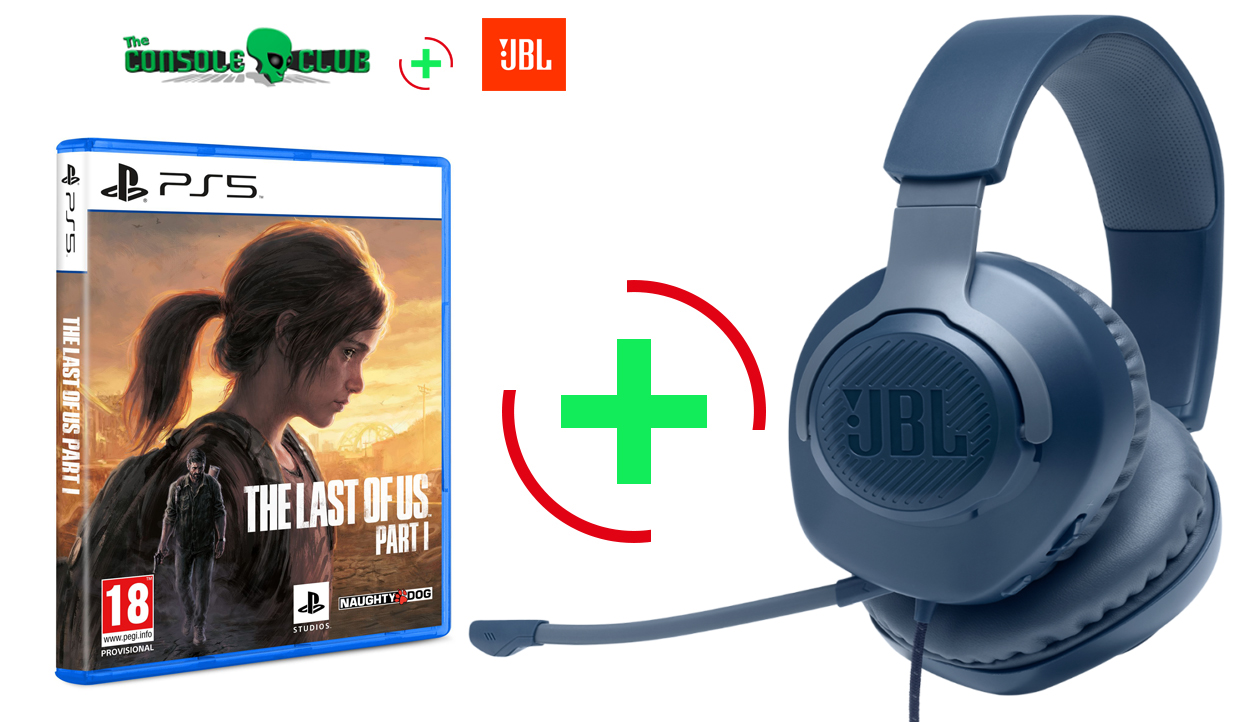 The Last of US Part I Remake (Ελληνικοί υπότιτλοι & μεταγλώττιση)   PS5 NEW   + JBL Quantum 100, Over-Ear Wired Gaming Headset (Blue)