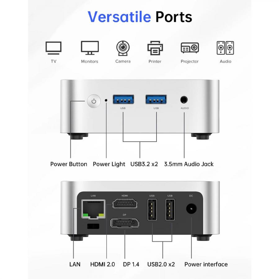 ACEMAGIC MINI PC INTEL N95 12GB DDR5 ROM 256GB WIN11PRO SILVER