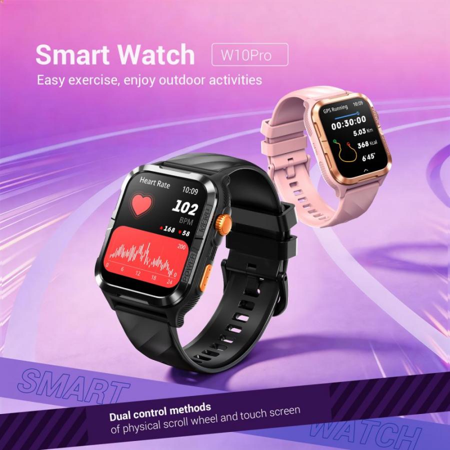 BLACKVIEW BT5.3 WATERPROOF-10M SMARTWATCH WITH DA GPT & LED TORCH PINK