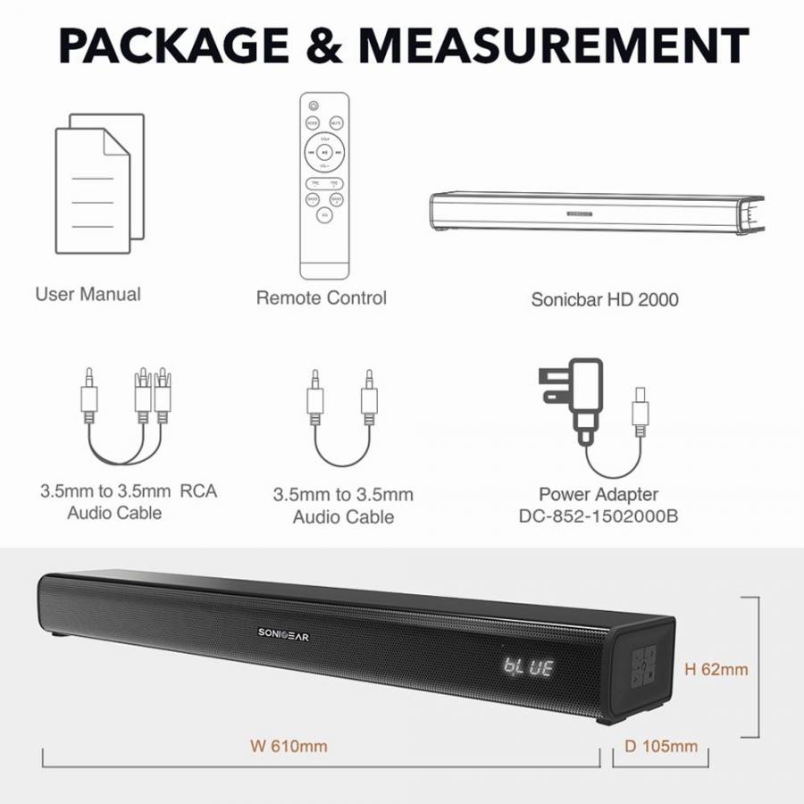 SONICGEAR 2.0CH HD SOUNDBAR SONIC BAR HD 2000