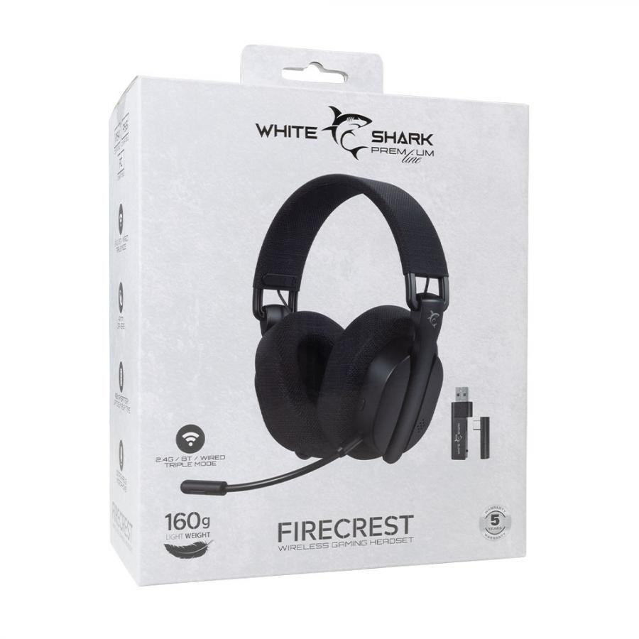 WHITE SHARK 3-IN-1 WIRELESS GAMING HEADPHONES WGH-2444 FIRECREST BLACK