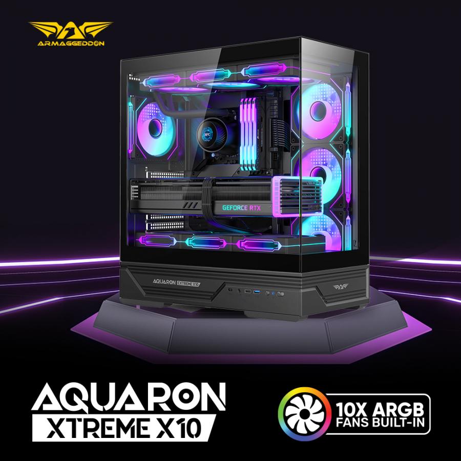 ARMAGGEDDON GAMING FULL ATX PC CASE AQUARON XTREME X10 BLACK