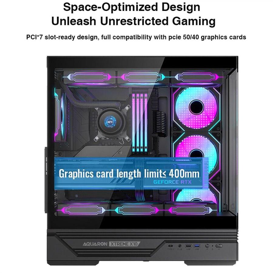 ARMAGGEDDON GAMING FULL ATX PC CASE AQUARON XTREME X10 BLACK