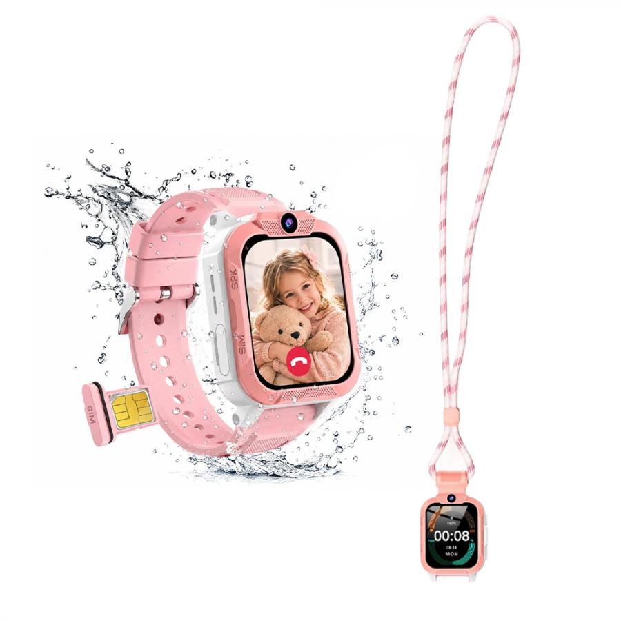 BLACKVIEW 4G KID WIFI WATERPROOF IP68 SMARTWATCH WITH LANYARD PINK