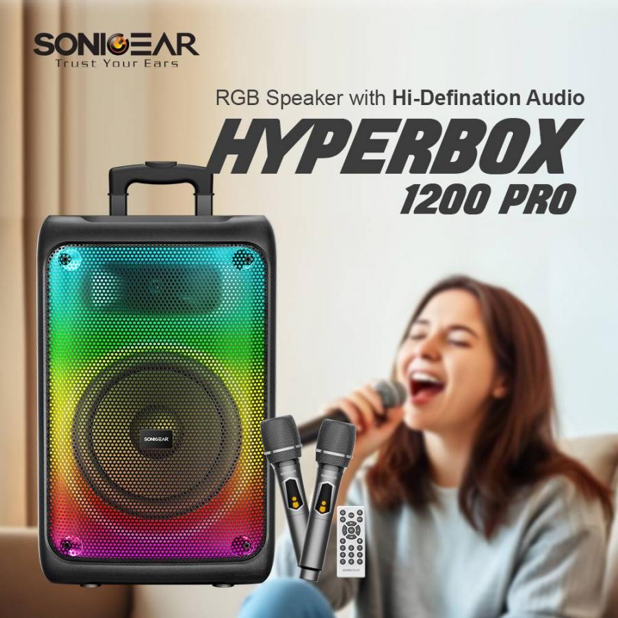SONICGEAR RGB HDA KARAOKE SPEAKER 110W HYPERBOX 1200 PRO BLACK