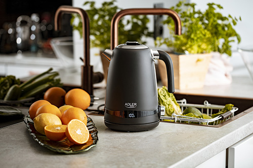 ADLER 1,7L STEEL ELECTRIC KETTLE WITH LCD AND TEMPERATURE CONTROL BLACK