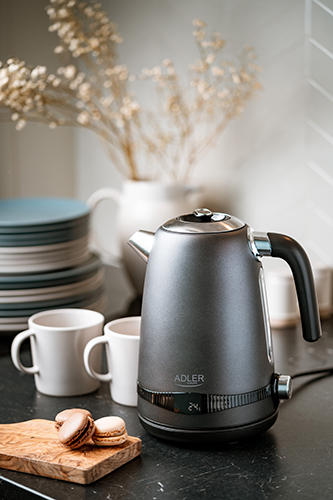 ADLER 1,7L STEEL ELECTRIC KETTLE WITH LCD AND TEMPERATURE CONTROL GREY