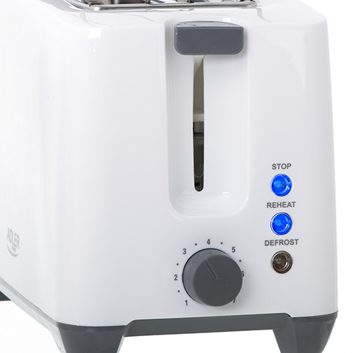 ADLER TOASTER 2 SLICE 1000W WHITE
