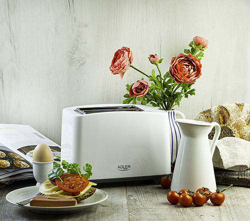 ADLER TOASTER 2 SLICE 1000W WHITE