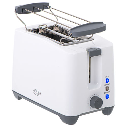ADLER TOASTER 2 SLICE 1000W WHITE