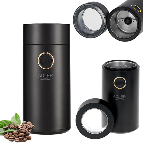 ADLER COFFEE MILL 150W BLACK/GOLD