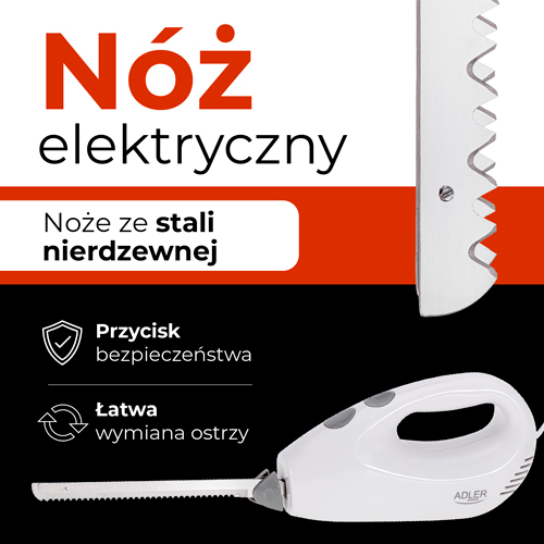 ADLER ELECTRIC KNIFE 200W WHITE